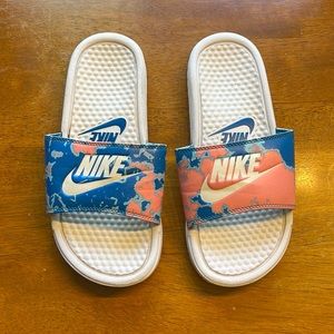 Nike Slide Blue Pink and White Sz 6